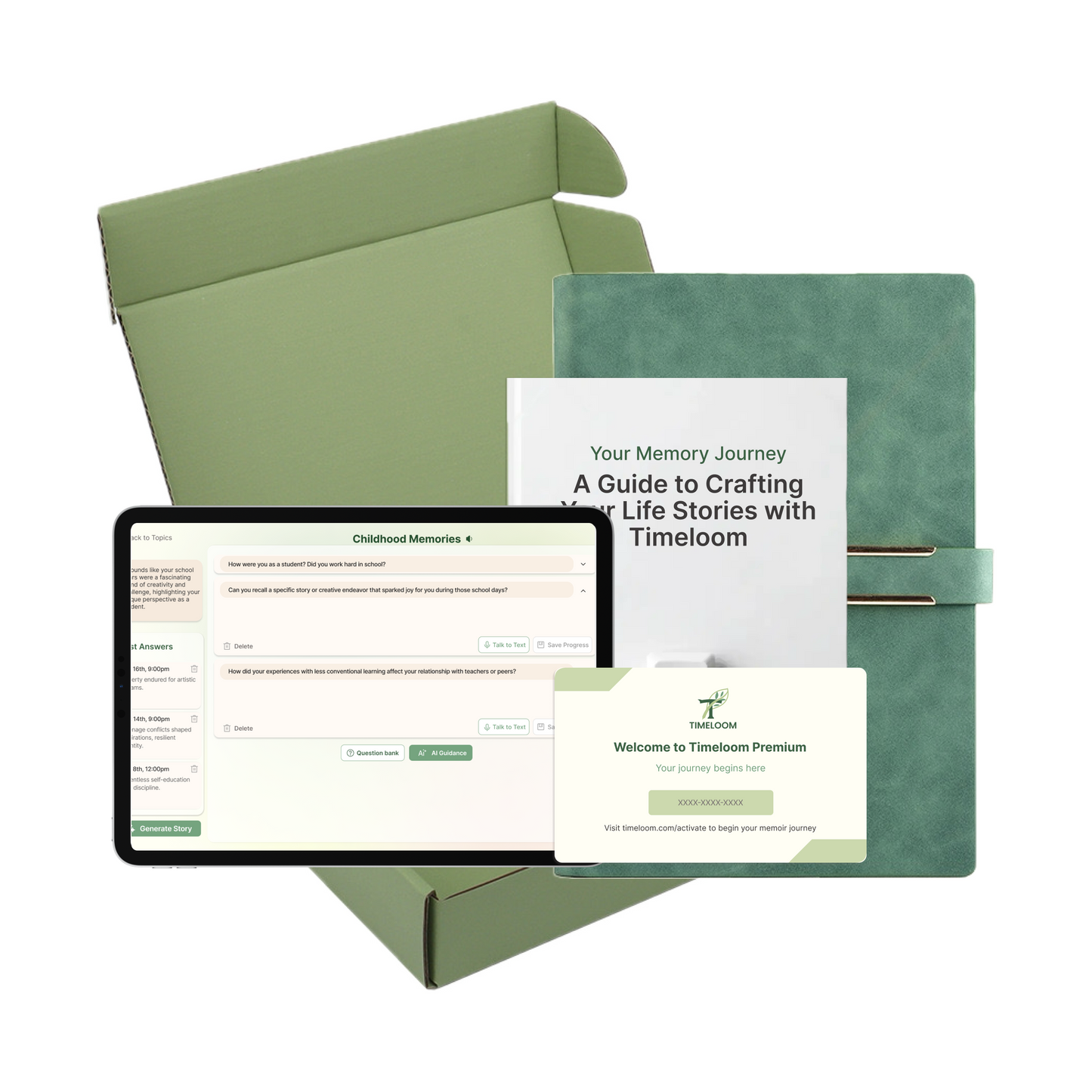 Timeloom Premium: AI Memoir App Gift Set
